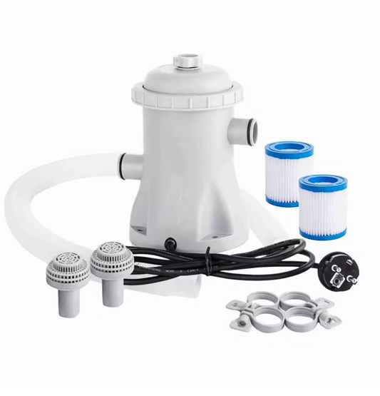 Vellory 330 GPH Electric Pool Filter Pump — Includes 2 Cartridges | Crystal-Clear Water for Above-Ground Pools